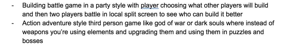 ideas for game